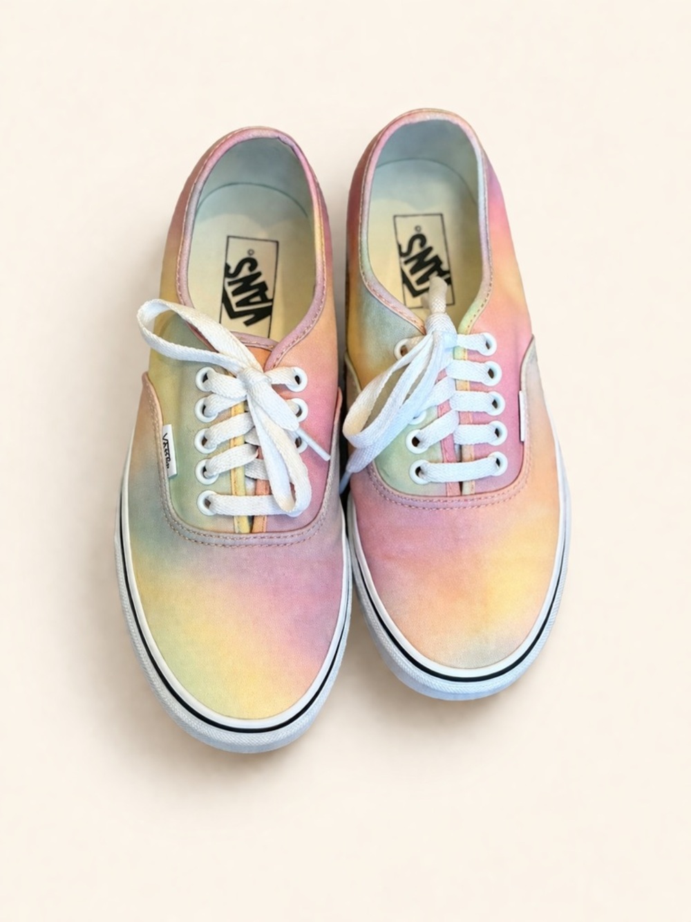 Vans Pastel Tie-Dye Low-Top Sneakers in Pink, Blue, Yellow, Cream - Picture 2 of 5